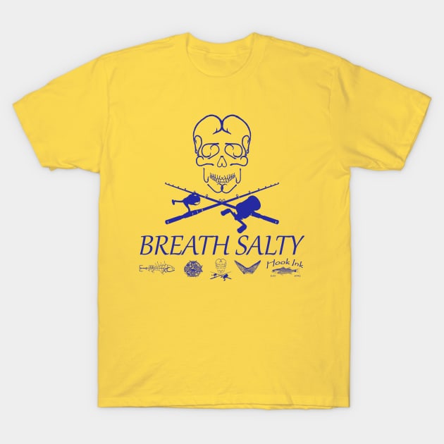 Fish hook skull Breath Salty T-Shirt by Hook Ink